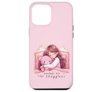 Sundays Snuggles Lazy Cute Hugs Cozy Rose Carcasa para iPhone 12 Pro MAX