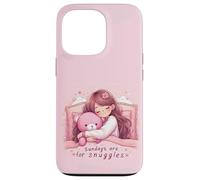 Sundays Snuggles Lazy Cute Hugs Cozy Rose Carcasa para iPhone 13 Pro