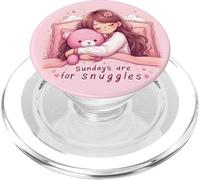 Sundays Snuggles Lazy Cute Hugs Cozy Rose PopSockets PopGrip para MagSafe