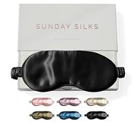 SUNDAYSILKS™ - Antifaz para dormir de seda de morera exclusiva, fundas suaves para los ojos, máscara opaca para mujeres y hombres, máscara de seda para dormir, viajes y relajación, antifaz para