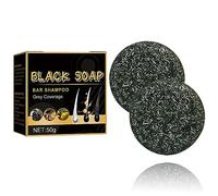Sundaz™ Gray Hair Bamboo Charcoal Bar, Sundaz Pure Gray Hair Charcoal Bar, 50g Grey Hair Reverse Darkening Soap Bar, Pure Organic Hair Darkening Charcoal Shampoo Bar (2pcs)