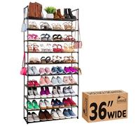 Sundaze Zapatero - Zapatero de metal de 10 niveles para entrada de puerta delantera, organizador de zapatos alto resistente para armario, dormitorio, entrada, garaje, estante de zapatos de metal