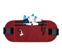 SUNDEE Riñonera de viaje para dinero con correa ajustable, bolsa de seguridad RFID oculta para hombres y mujeres, cartera para tarjetas, pasaportes y teléfono, Red, 35.4 cm (L) x 14.6 cm (W) x 1.27 cm