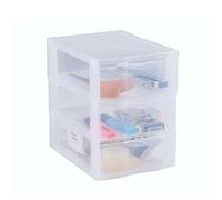 Sundis 4219018 Orgamix Mini Torre de almacenamiento con A5 / 3 cajones | Altura 25,5 cm, apilable, transparente, ideal para guardar cosméticos, joyas, accesorios y suministros