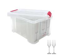 SUNDIS Champ Store, caja almacenaje para vasos, con tapa de clip