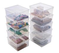 Sundis Clear Box, 10 cajas almacenaje con tapa, 18L, apilables