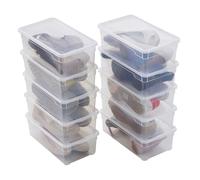 Sundis Clear Box, 10 cajas de almacenamiento 5L de plástico transparente, con tapa, superponibles y apilables, ideales para zapatos de mujer