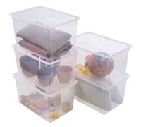 Sundis Clear Box, 5 cajas almacenaje con tapa, 46L, apilables