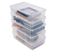 Sundis Clear Box, 5 cajas de almacenamiento 30L de plástico transparente, con tapa, superponibles y apilables