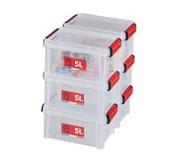 SUNDIS Clip'N Store, 6 cajas almacenaje con tapa, 5L, reforzados