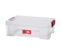 SUNDIS Clip'N Store, caja almacenaje con tapa, 9L, reforzado