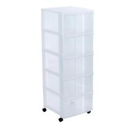 Sundis MODULO 5GM Transparent Torre de Almacenamiento con cajones y Ruedas, 24x32