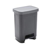 Sundis Step Bin, Cubo de Basura con Pedal, 25 L de Capacidad, Rectangular, plástico Reciclado, Negro y Antracita, para Cocina, Oficina, lavadero, Garaje, Taller, baño