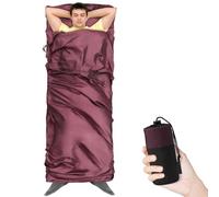Sundom Saco de dormir ultraligero, microfibra, aire acondicionado, aislar bacterias, con compartimento almohada, ideal albergues, senderismo, camping