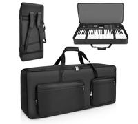 SUNDOY Funda para piano eléctrico, mochila para teclado de 61 teclas hecha de Oxford 600D con acolchado de algodón completo de 10 mm, ligera, duradera y de viaje (105 x 15 x 43,5 cm)