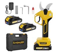 SundpeyPRO Tijeras de Podar Inalámbricas, Max 50mm Tijeras de Jardín Eléctricas con Motor Sin Escobillas, 2 Baterías, Display LCD, Tijera Podar a batería para Huertos Ramas áRboles Arbustos Frutales