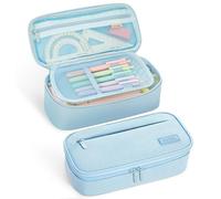 SUNEE Bonito estuche para lápices, estuche de gran capacidad, organizador de almacenamiento grande para artículos de papelería, bolsa con cremallera, suministros de vuelta a la escuela, organizador de