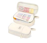 SUNEE Bonito estuche para lápices, estuche estético para bolígrafos, estuche grande de colores con cremallera, almacenamiento y organizador de artículos de papelería Kawaii, suministros escolares para