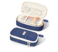 SUNEE Bonito estuche para lápices, estuche estético para bolígrafos, estuche grande de colores con cremallera, almacenamiento y organizador de artículos de papelería Kawaii, suministros escolares para