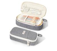 SUNEE Bonito estuche para lápices, estuche estético para bolígrafos, estuche grande de colores con cremallera, almacenamiento y organizador de artículos de papelería Kawaii, suministros escolares para