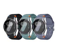 suneensy Paquete de 3 correas deportivas para Galaxy Watch 7/FE/6/5/4 Classic (40-47 mm), correa de silicona sin huecos, color té leche y morado, Galaxy Watch 7 6 5 4 FE, Acetato, No es una piedra