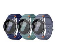 suneensy Paquete de 3 correas deportivas para Galaxy Watch 7/FE/6/5/4 Classic (40-47 mm), correa de silicona sin huecos, color té leche y morado, Galaxy Watch 7 6 5 4 FE, Acetato, No es una piedra