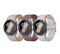 suneensy Paquete de 3 correas deportivas para Galaxy Watch 7/FE/6/5/4 Classic (40-47 mm), correa de silicona sin huecos, color té leche y morado, Galaxy Watch 7 6 5 4 FE, Acetato, No es una piedra