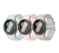 suneensy Paquete de 3 correas deportivas para Galaxy Watch 7/FE/6/5/4 Classic (40-47 mm), correa de silicona sin huecos, color té leche y morado, Galaxy Watch 7 6 5 4 FE, Acetato, No es una piedra