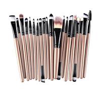 Sunerzenor 20pcs / Set Professhional Makeup Brushes Foundation Powder Brush, Negro dorado