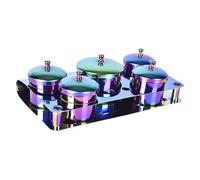 Sunerzenor 5 Piezas Recipiente Contenedor Metálico Cuenco para Líquido Y Vaso para Arte de Uñas de Acero Inoxidable Adecuado para Técnicos Y Entusiastas D, Vistoso
