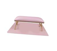 Sunerzenor Almohada para Uñas Cojín de Brazo Soporte para Uñas Tapete de Mesa Resistente Al Desgaste Base Metálica Duradera Almohadilla Suave Adecuada para Salon, Rosado