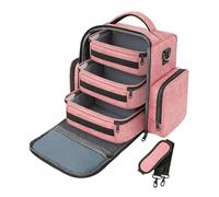 Sunerzenor Organizador de Estuche para Herramientas de Uñas Maletín Porta Gel Bolsa Portátil para Manicura Material Oxford Robusto Aplicable a Técnicos, Rosa