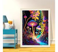 Suneve Diamond Art Kits for Adults,Mushroom Fantasy 5D Round Diamond Painting Kits,DIY Full Drill Crystal Rhinestone Canvas Embroidery Picture for Home Decor Gift(75x95cm)