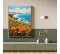 Suneve Diamond Art Kits for Adults,Sea Flower 5D Round Diamond Painting Kits,DIY Full Drill Crystal Rhinestone Canvas Embroidery Picture for Home Decor Gift(55x75cm)