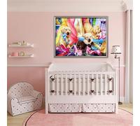Suneve Diamond Art Kits for Adults,Shoe Dog 5D Round Diamond Painting Kits,DIY Full Drill Crystal Rhinestone Canvas Embroidery Picture for Home Decor Gift(85x105cm)