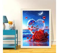 Suneve DIY Diamond Painting for Adults,5D Amor del mar Pintura Diamante Kit,Diamond Painting Kit Completo,Square Rhinestones Bordado Pintura de Diamante Arte para Decoración Hogar 18x26 inch