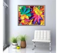 Suneve Hojas de arce Pintura Diamante Adultos Principiante,Bricolaje 5D Round Diamond Painting Kit Completo,diamond painting Manualidades Para Decoración de Hogar Pared Regalo 85x105cm