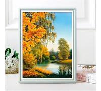 Suneve Paisaje de otoño Pintura Diamante Adultos Principiante,Bricolaje 5D Round Diamond Painting Kit Completo,diamond painting Manualidades Para Decoración de Hogar Pared Regalo 25x45cm