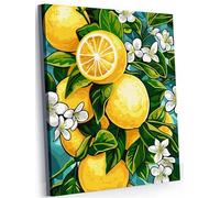 Suneve Pintar por Números Adultos limón amarillo,Sin Marco Kit de Pintura al óleo de Lienzo para con Pinceles y Pinturas para Decoración Del Hogar Regalo - 40x50cm