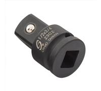 Sunex 2302, 1/2 pulgadas de conducción, 1/2 pulgadas hembra x 3/4 pulgadas macho adaptador de impacto, acero Cr-Mo, retención de bolas, extremo cuadrado cónico, cumple con las normas ANSI