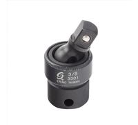 Sunex 3301, unidad de 3/8 pulgadas, junta de impacto universal, acero de aleación Cr-Mo, acero Cr-Mo, diseño de esquina de radio, flexible, cumple con las normas ANSI, negro