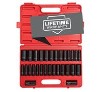 Sunex 5153DD 1/2-Inch Drive Fractional Metric Deep Master Impact Socket Set, 29-Piece