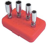 Sunex 8844 3/8 Drive 13/16 Spark Universal Plug Socket, totalmente pulido, CR-V 9/16-inch - 13/16-inch, 4 piezas