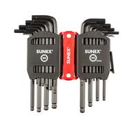Sunex 98526BL SAE/Metric - Juego de llaves hexagonales de brazo largo con extremo esférico de 26 piezas