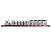 Sunex Tools 29002C 13 piezas 1/2" Drive Chrome Socket Rail 6pt SAE Standard
