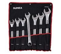 Sunex Tools 9707M - Juego de llaves combinadas métricas jumbo, 7 piezas (incluye estuche enrollable)