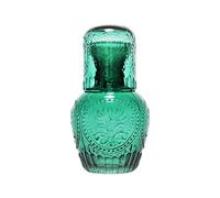 SUNFECILI Jarra de Agua para Mesita de Noche con Vaso de Cristal, Jarra de Cristal Transparente con Rayas Verticales para Dormitorio, Habitación de Invitados, Mesita de Noche, Decantador