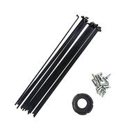 sunfedmiss 40 radios de acero curvados en J de 13G con llave para pezones, 75 ~ 305 mm para rueda de bicicleta eléctrica, radios de acero, accesorios de repuesto para bicicletas (negro, 190 mm)