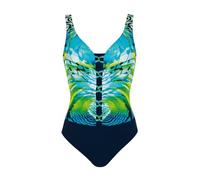 Sunflair - Traje de baño básico para mujer - Con cáscaras suaves, cuello en V, tirantes ajustables y detalles de moda con trabillas, Turquesa(23), 80E
