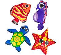Sunflex Splash Puppies Floating Neoprene Water Toy Set of Four That Includes 1 Starfish 1 Turtle 1 Fish and 1 Seahorse Wa